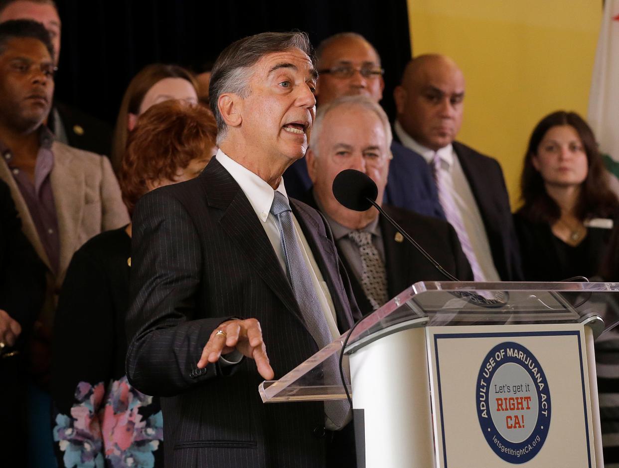 Dr. Donald Abrams, speaking in support of the Adult Use of Marijuana Act ballot measure in San Francisco on May 4, 2016.