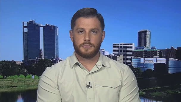 PHOTO: Former U.S. Marine Trevor Reed, who was convicted in 2019 in Russia and released in exchange for Russian pilot Konstantin Yaroshenko, talks with ABC News, July 28, 2022. (ABC News)