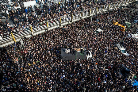 Mourners gather during the funeral of former president Ali Akbar Hashemi Rafsanjani in Tehran, Iran. Tasnim News Agency/Handout via REUTERS