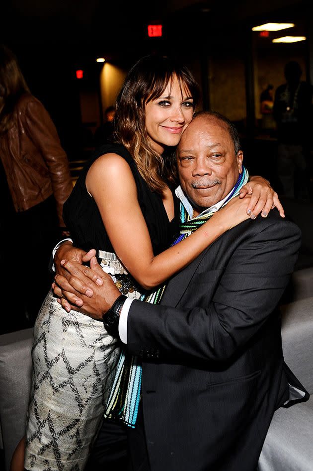 Rashida Jones with her father Quincy Jones. Photo: Getty Images