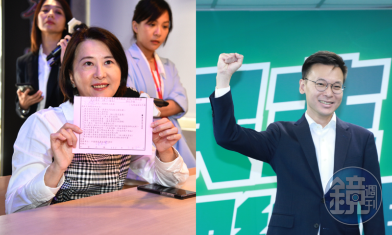 現任台北市第3選區（中山、北松山）立委王鴻薇（左）日前領表登記參選拚連任，對手將有民進黨推派的林飛帆（右）。