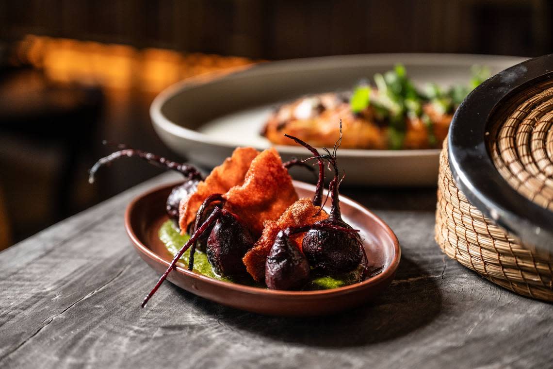 A plate of grilled beets is one of the side dishes offered at Cantina Pedregal in Folsom.