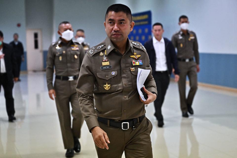 Thailand's deputy national police chief, Surachate Hakparn, arrives to chair a news conference regarding the case of Sararat Rangsiwuthaporn, a woman accused of poisoning multiple victims with cyanide, at the Crime Suppression Division in Bangkok on June 30, 2023. / Credit: LILLIAN SUWANRUMPHA / AFP via Getty Images