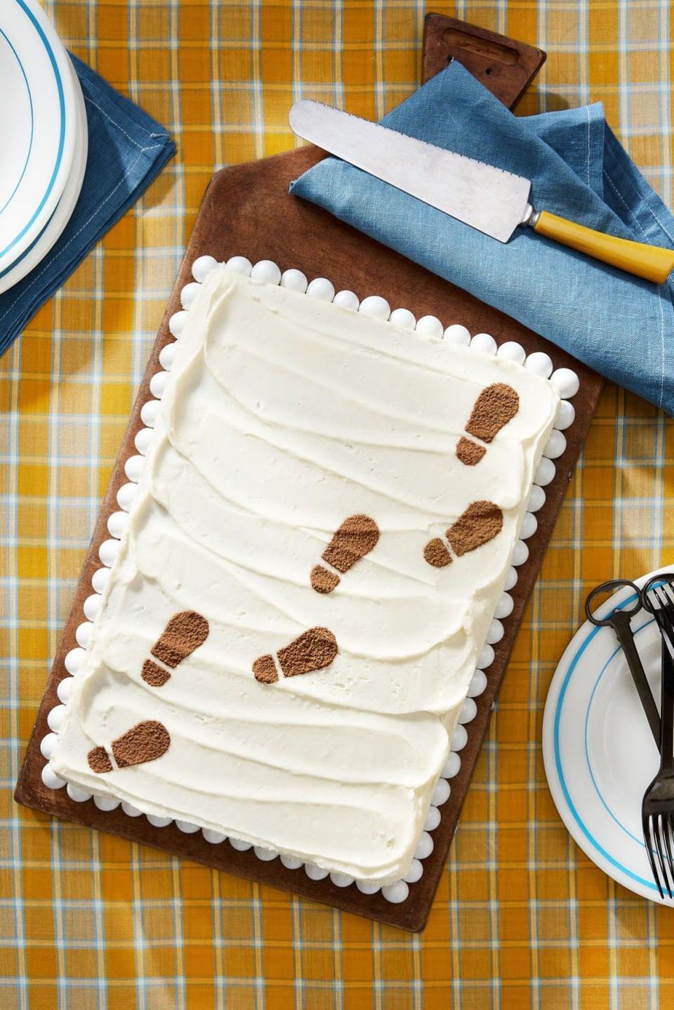 Follow-the-Footprints Malted Sheet Cake