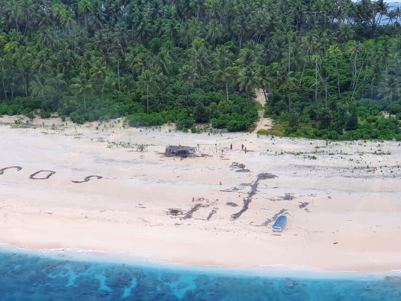 Sailors stranded on a Micronesian island