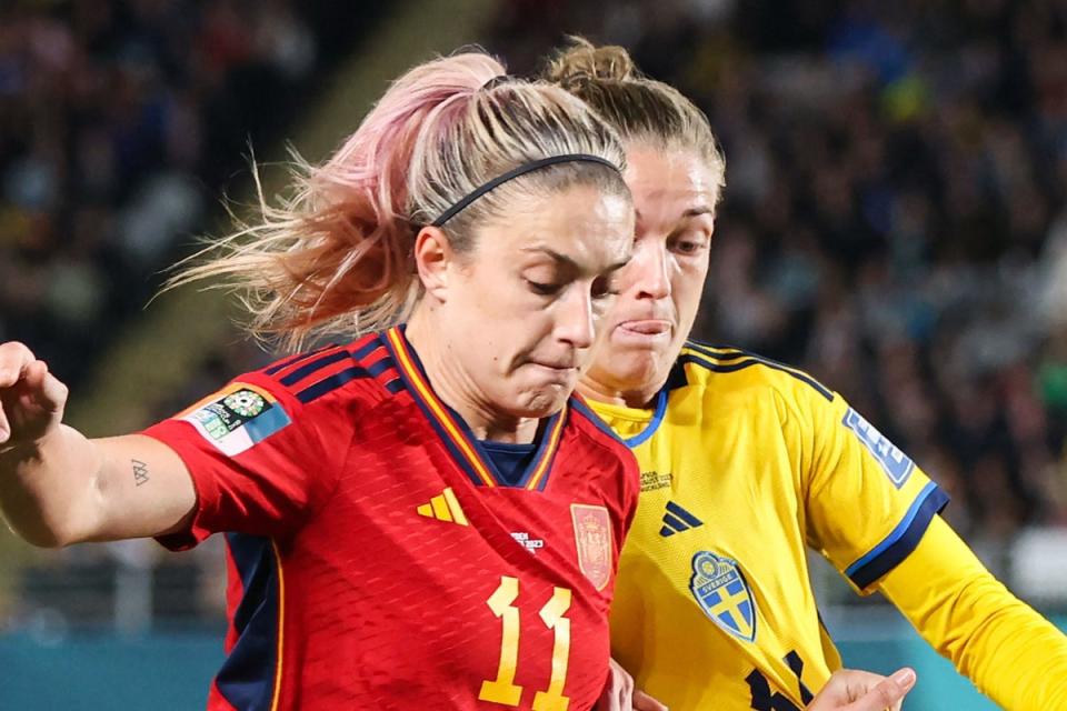 Alexia Potellas ha mostrado su apoyo a los 15 hombres, pero participó con España en la Copa del Mundo (Michael Bradley/AFP a través de Getty Images)