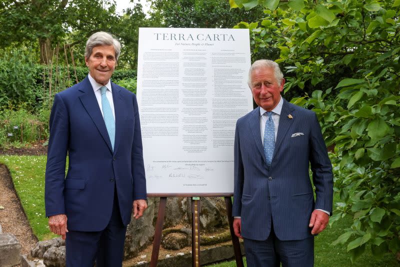 Britain's Prince Charles hosts business CEOs ahead Of G7 Summit at St James Palace, in London