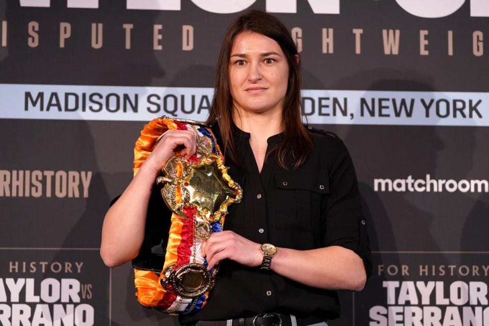Katie Taylor, pictured, defeated Amanda Serrano earlier this year (Adam Davy/PA) (PA Archive)