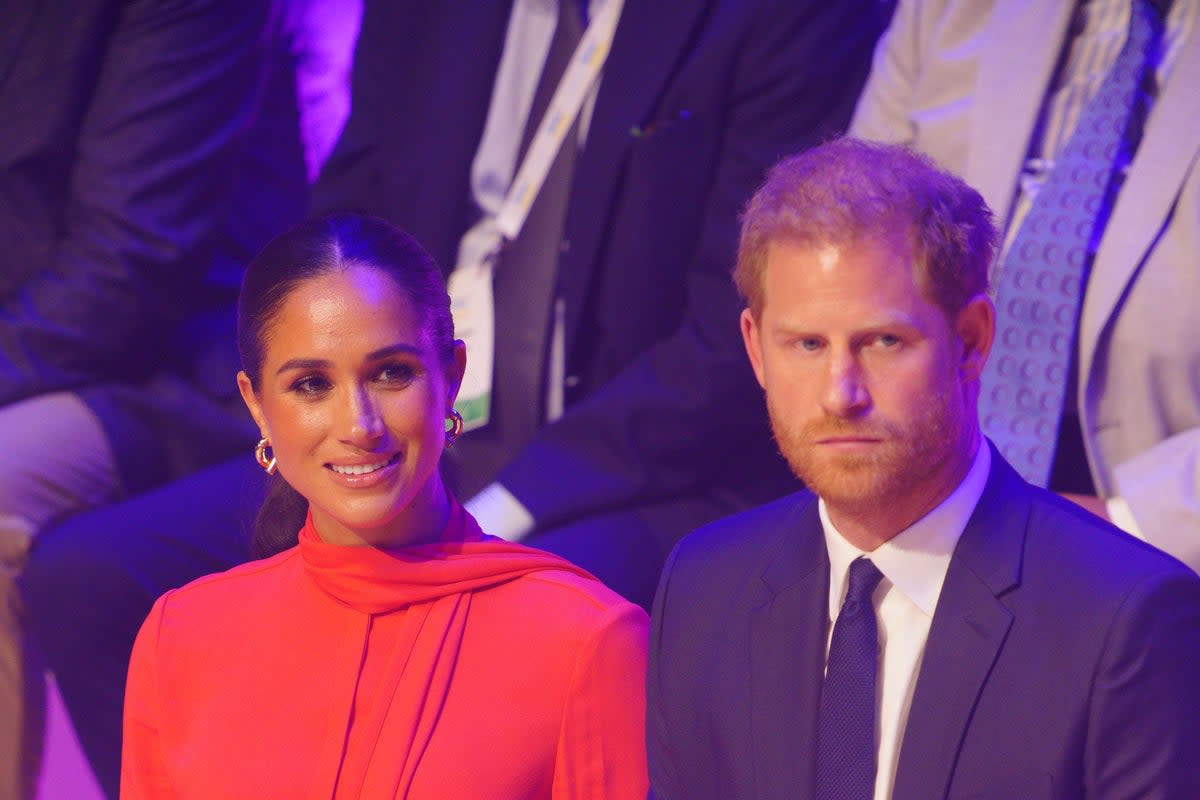 The Duke and Duchess of Sussex attend the One Young World 2022 Manchester Summit at Bridgewater Hall, Manchester (PA) (PA Wire)