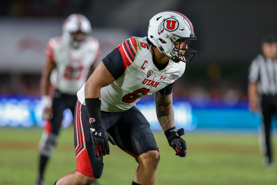 Utah EDGE Bradlee Anae is starting to match his preseason hype this season. (Getty Images)