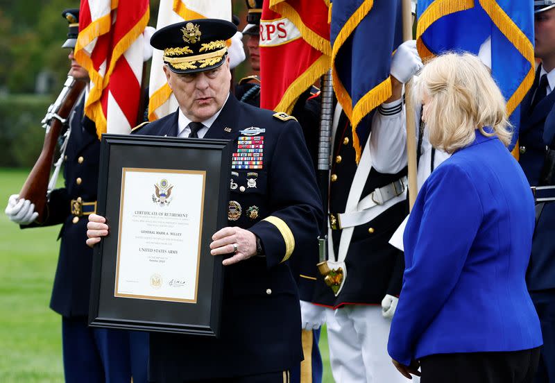 Armed Forces Farewell Tribute in honor of General Mark A. Milley and Armed Forces Hail in honor of General Charles Q. Brown, Jr.