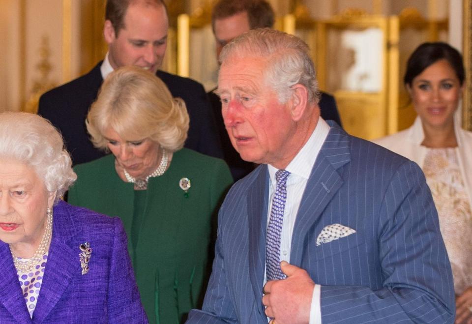 The Duchess of Cornwall wears the emerald and diamond Prince of Wales Feathers brooch - Getty Images 