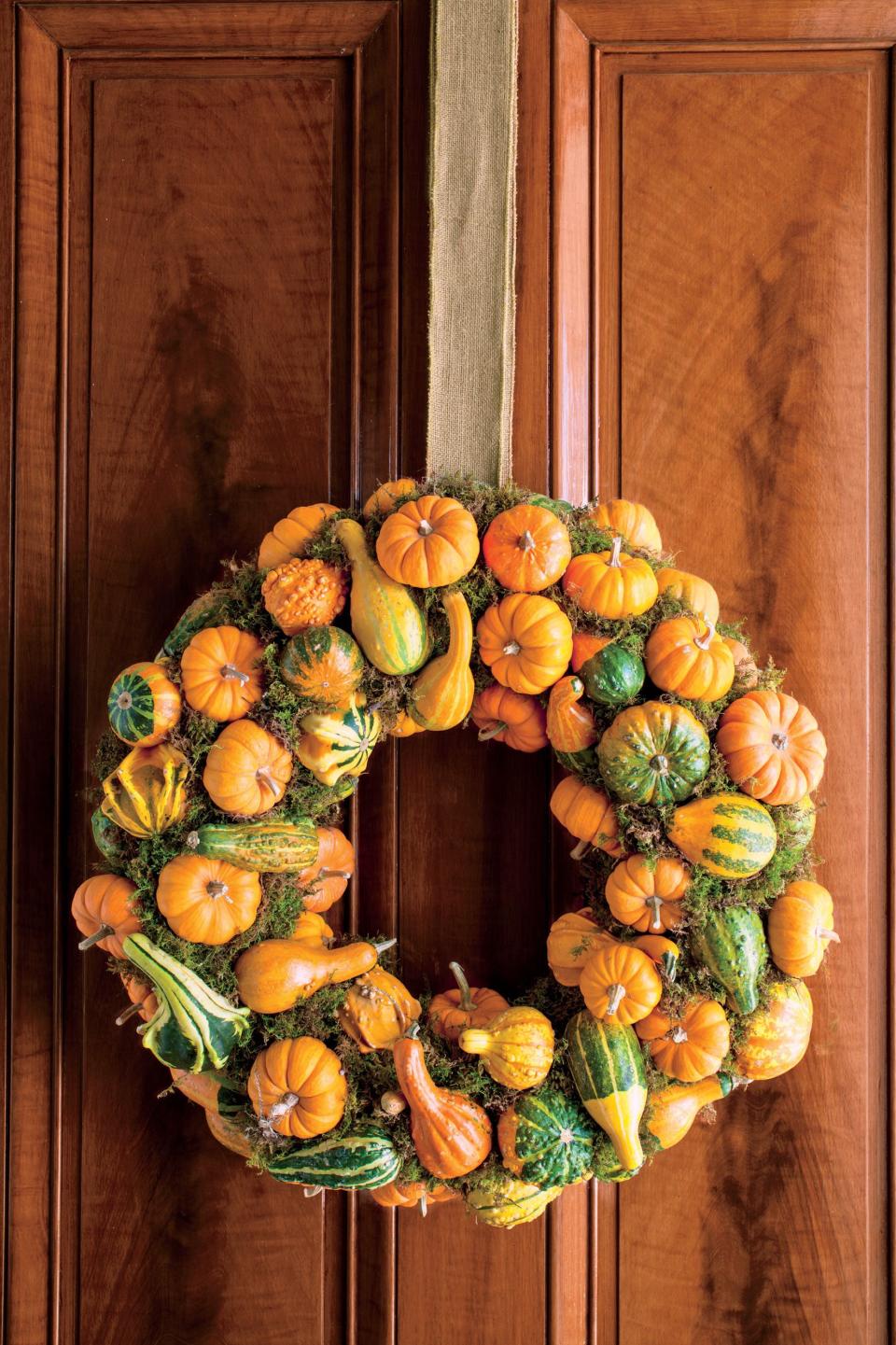Pumpkin and Gourd Wreath