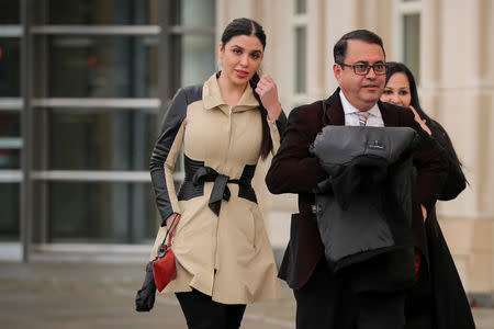 Emma Coronel Aispuro, the wife of Joaquin Guzman, the Mexican drug lord known as "El Chapo", exits the Brooklyn Federal Courthouse, during the trial of Guzman in the Brooklyn borough of New York, U.S., January 24, 2019. REUTERS/Brendan McDermid