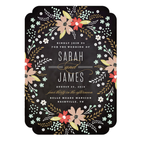 chalkboard floral INVITATION