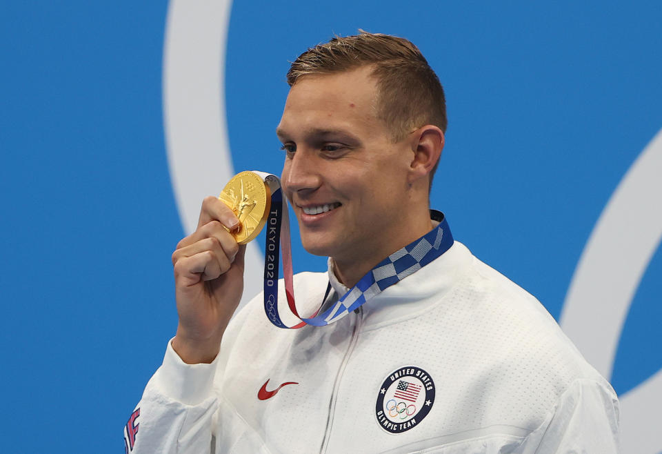 US-Schwimm-Superstar Caeleb Dressel holte am Sonntag binnen kurzer Zeit seinen Goldmedaillen vier und fünf. (Bild: Getty Images)