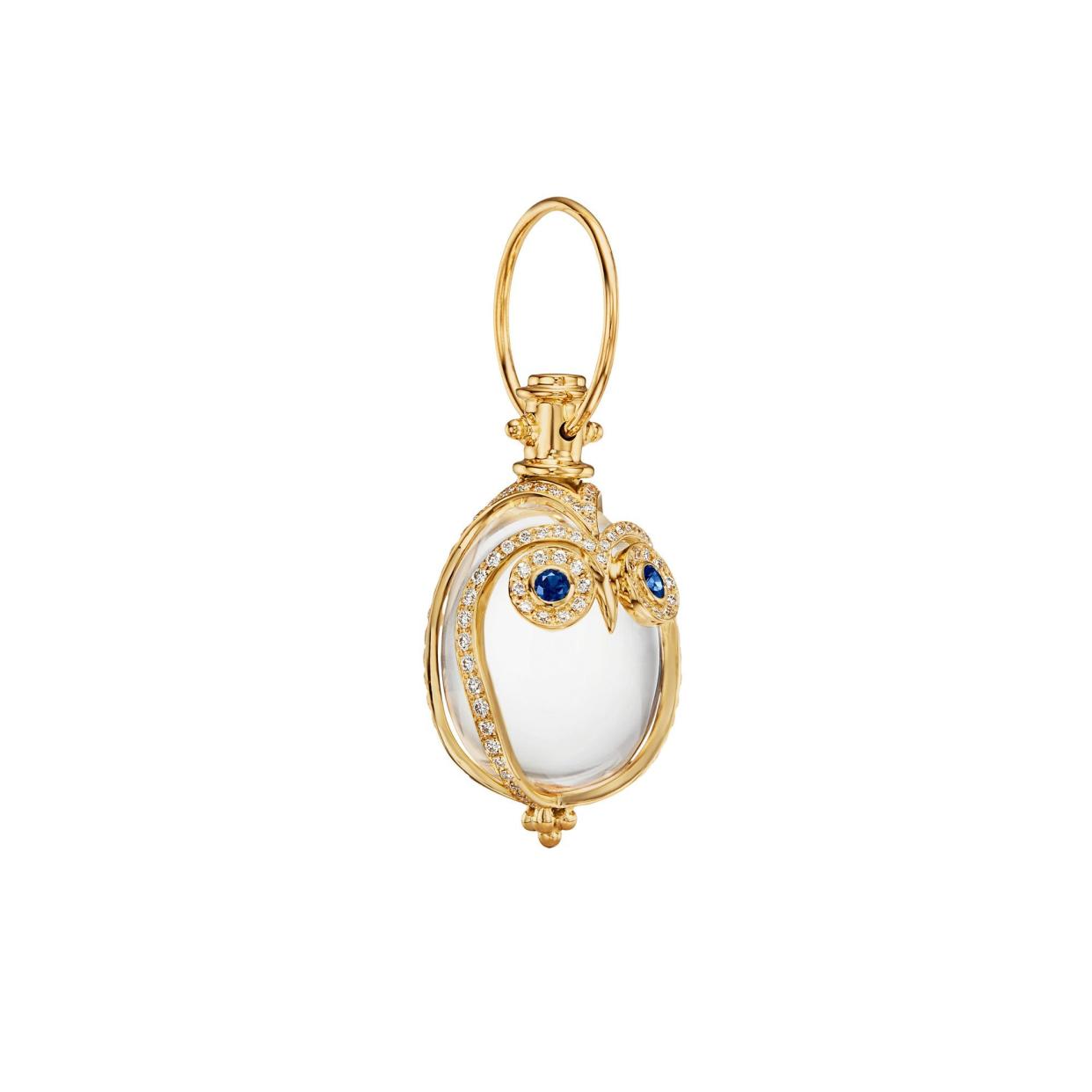 <p><a href="https://templestclair.com/products/18k-owl-amulet-with-blue-sapphire-and-diamond-pave" rel="nofollow noopener" target="_blank" data-ylk="slk:Shop Now;elm:context_link;itc:0;sec:content-canvas" class="link rapid-noclick-resp">Shop Now</a></p><p>Owl Amulet</p><p>$9000.00</p>