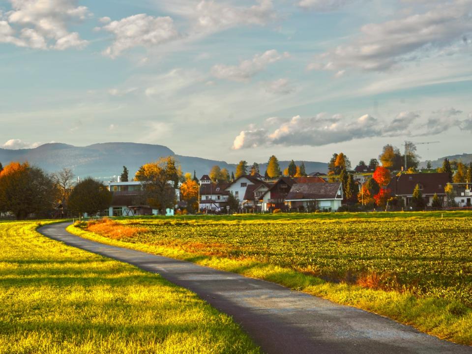 A snapshot of a small town in Switzerland.