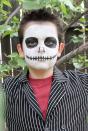 <p>Your tween-ager will look like he just stepped off the set of <em>The Nightmare Before Christmas</em> with this Jack Skellington face paint, which comes together surprisingly fast.</p><p><em><a href="https://www.happinessishomemade.net/quick-jack-skellington-halloween-makeup/" rel="nofollow noopener" target="_blank" data-ylk="slk:See more at Happiness Is Homemade »;elm:context_link;itc:0;sec:content-canvas" class="link ">See more at Happiness Is Homemade »</a></em><br></p>