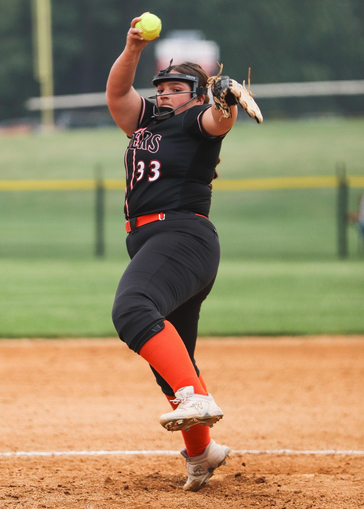 Oliver Ames' Taylor Marino during a game against Silver Lake in the Div. 2 Round of 32 on Tuesday, June 6, 2023.