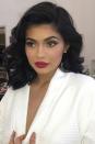 <p>Old Hollywood hair and makeup vibes on set of a Kylie Cosmetics campaign in 2016.</p>
