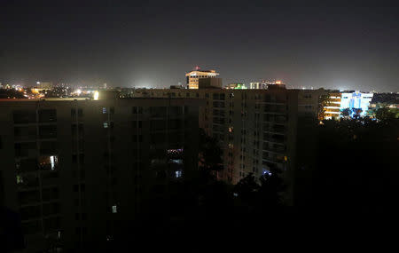 FILE PHOTO - A general view shows buildings after Puerto Rico Electric Power Authority (PREPA), the island's power company, said on Wednesday that a major power line failure in southern Puerto Rico cut electricity to almost all customers, in San Juan, Puerto Rico April 18, 2018. REUTERS/Gabriel Lopez Albarran