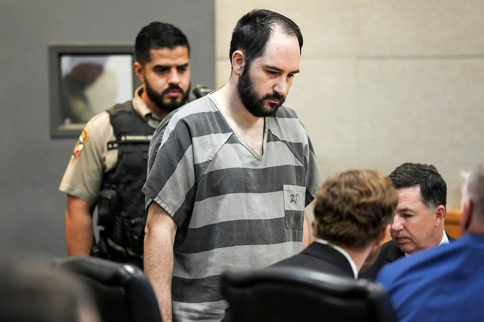 Daniel Perry enters the 147th District Courtroom at the Travis County Justice Center for his sentencing Tuesday, May 9, 2023. Judge Clifford Brown will sentence Daniel Perry who was found guilty of murdering Austin protestor Garrett Foster in 2020. (Mikala Compton / Austin American-Statesman / USA Today Network)