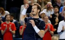 Tennis - Great Britain v Japan - Davis Cup World Group First Round - Barclaycard Arena, Birmingham - 6/3/16 Great Britain's Andy Murray celebrates after winning his match against Japan's Kei Nishikori Action Images via Reuters / Andrew Boyers Livepic