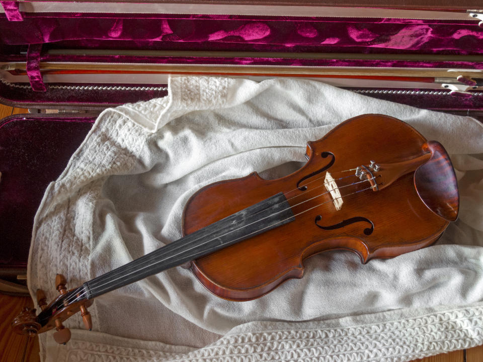 Beautifully crafted Stradivari violin with brilliant, powerful and responsive tone, fine spruce top, elegant and most appreciated by violin players, musical instrument.