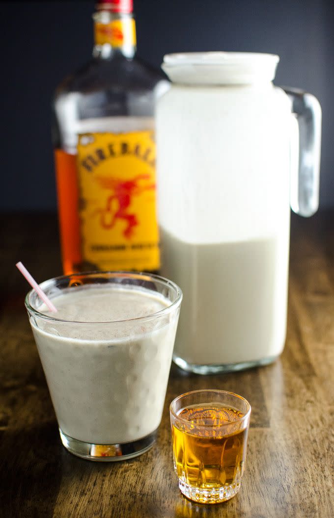 Vegan Eggnog with Cinnamon Whiskey