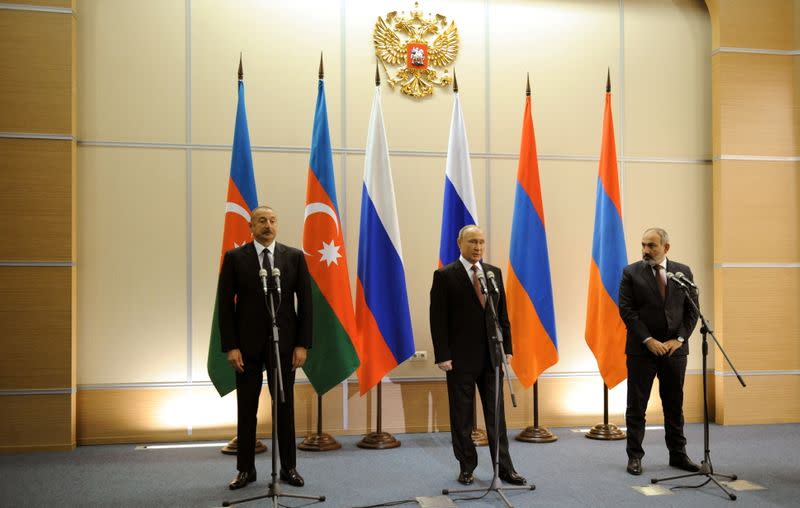 Russia's President Putin meets with Armenia's Prime Minister Pashinyan and Azerbaijan's President Aliyev in Sochi