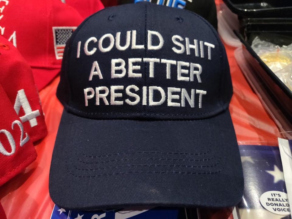 Hat for sale at CPAC mocking President Joe Biden..