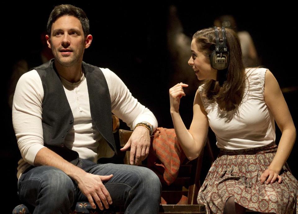 In this theater image released by Boneau/Bryan-Brown, Steve Kazee, left, and Cristin Milioti are shown in a scene from the musical "Once," in New York. Milioti guest-starred on the season eight finale episode of "How I met Your Mother," on CBS. (AP Photo/Boneau/Bryan-Brown, Joan Marcus)