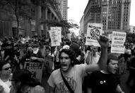 <p>Anti-Trump protesters march through the streets of Cleveland. (Photo: Khue Bui for Yahoo News)</p>