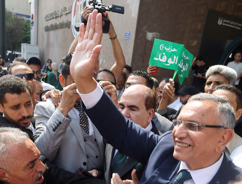 FILE PHOTO: The leader of Egypt's Wafd Party, Abdel-Sanad Yamama, submits candidacy papers for the presidential election due to be held in December 2023