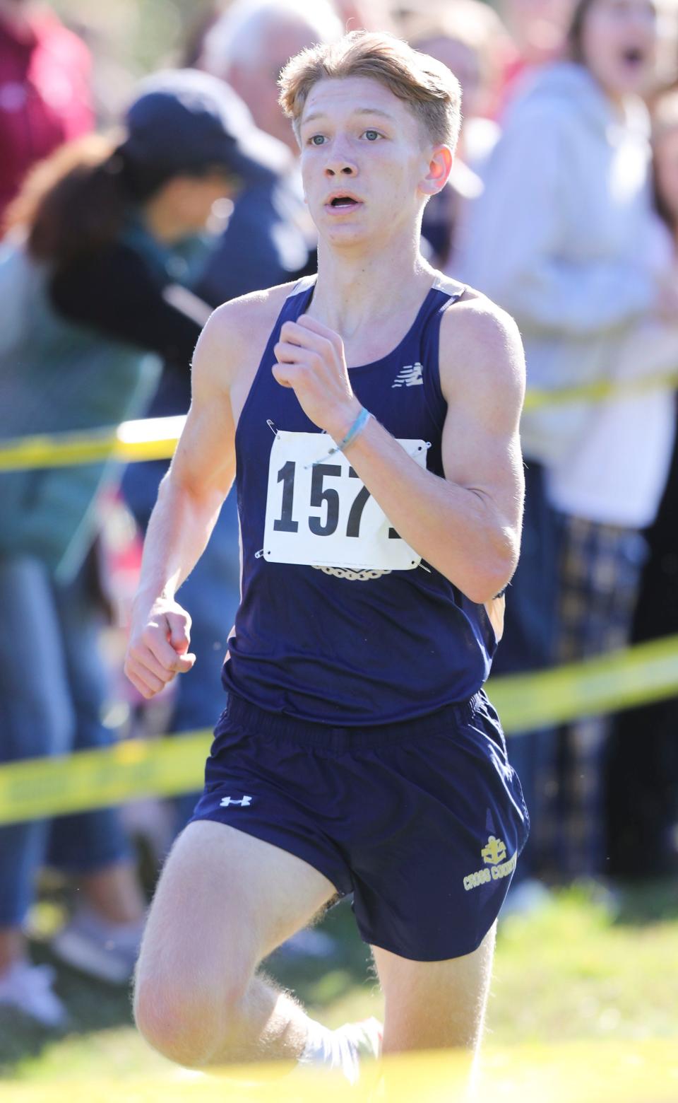 DMA's Ethan Walther, shown here earlier this season, finished second among the boys at the New Castle County cross country meet on Saturday at Winterthur.