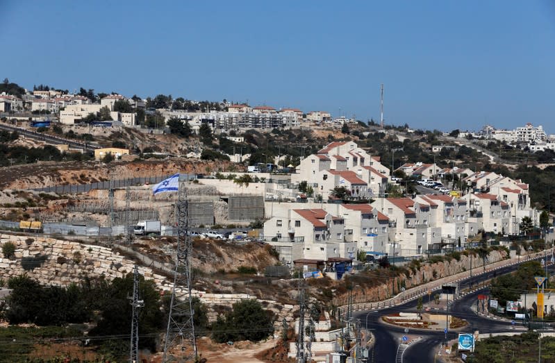 A general view shows the Jewish settlement of Kiryat Arba in Hebron, in the occupied West Bank