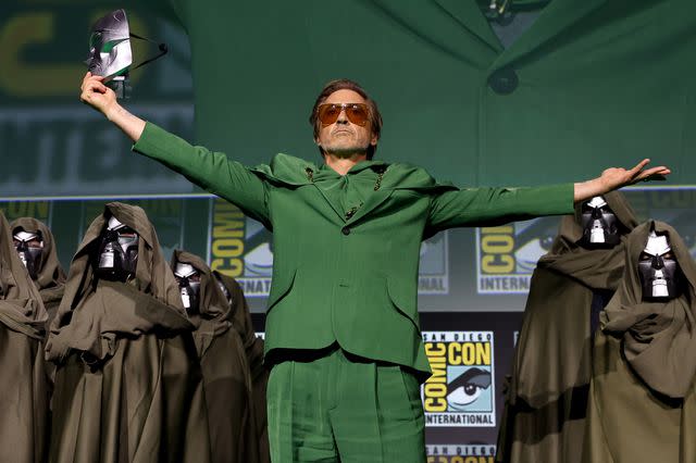 <p>Jesse Grant/Getty</p> Robert Downey Jr. at San Diego Comic-Con on July 27, 2024