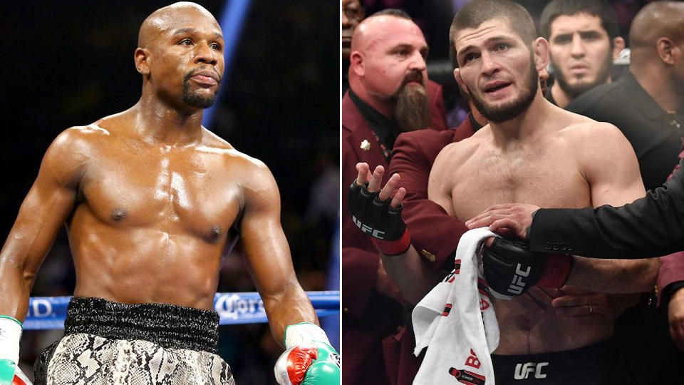 Floyd and Khabib. Image: Getty