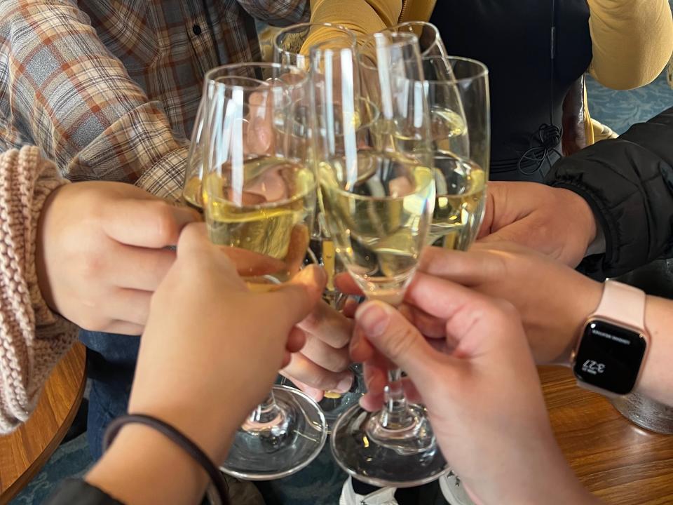 We enjoyed a champagne toast on the last night of the voyage.