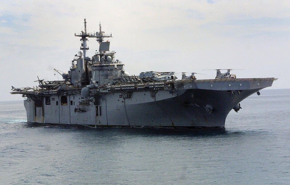 American assault war ship USS Boxer (LHD 4). (Photo: Sebastian D'Souza/AFP/Getty Images)