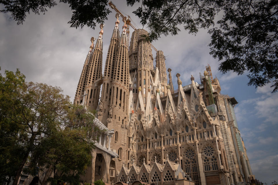 A large cathedral with steeples and spires