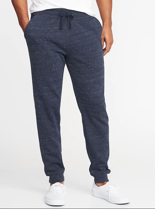 These Tapered Drawstring Joggers for Men available in sizes XS to XL. <a href="https://fave.co/35nXigS" target="_blank" rel="noopener noreferrer">Get them on sale for 50% off (normally $30) at Old Navy</a>.