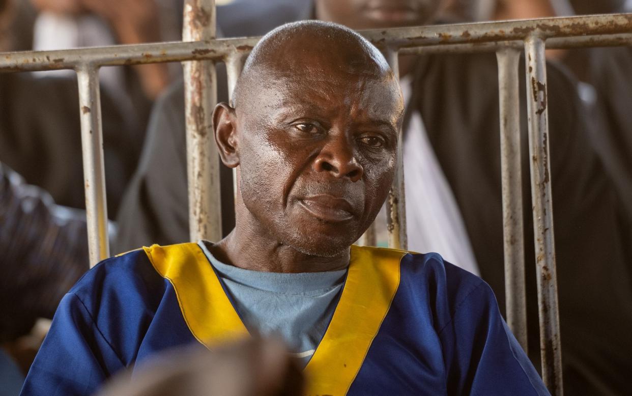 Youssouf Ezangi pictured during the military tribunal in Kinshasa