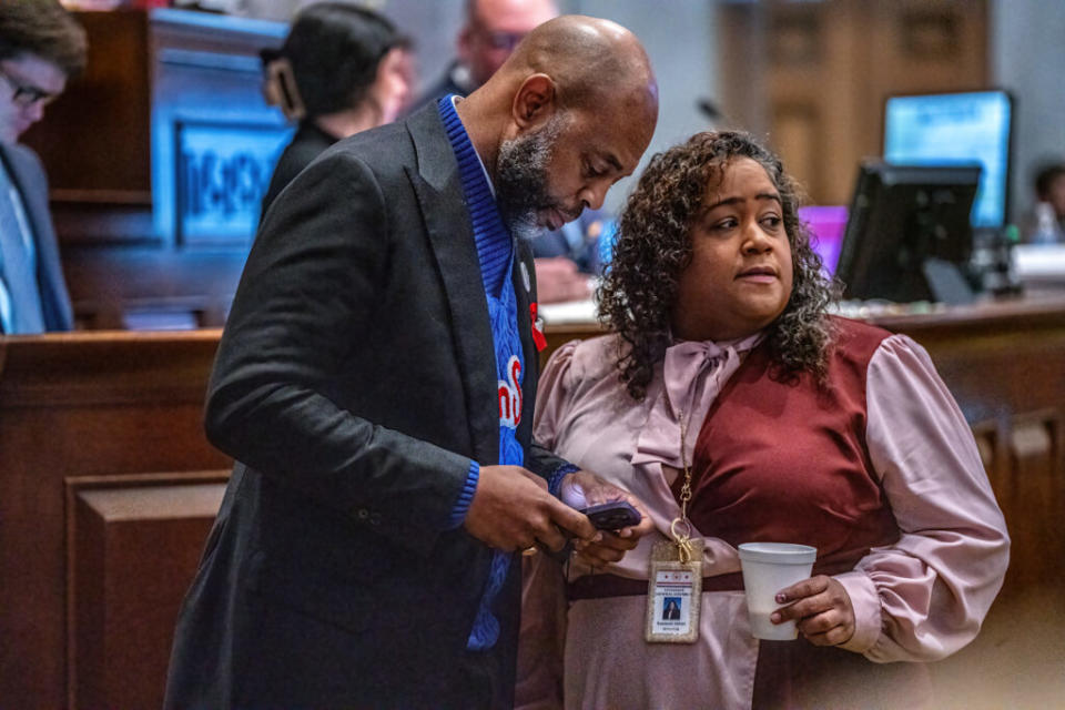 Sen. Raumesh Akbari, D-Memphis, right, with Rep. Harold Love, Jr., D-Nashville, has concerns about criteria for a new juvenile sentencing measure. (Photo: John Partipilo)