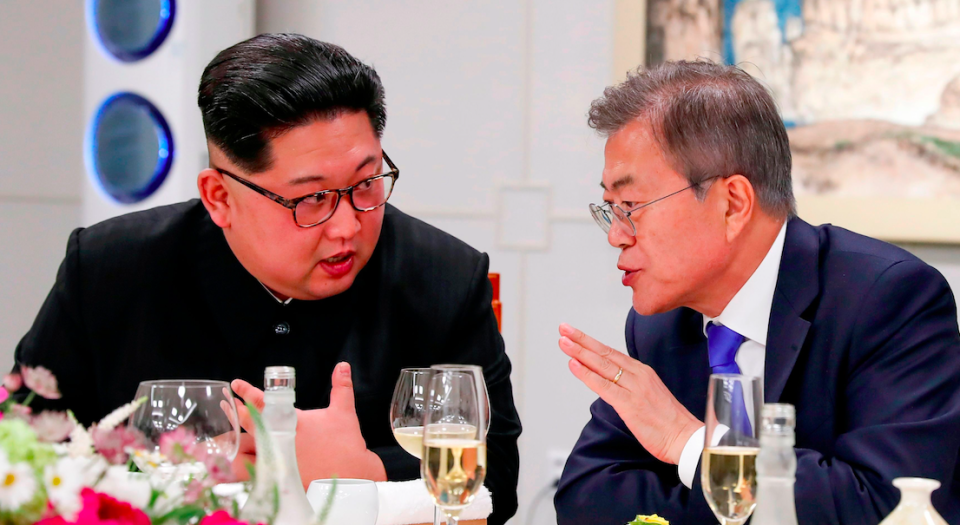 <em>Kim Jong-un recently met with South Korean president Moon Jae-in for a historic summit (Rex)</em>