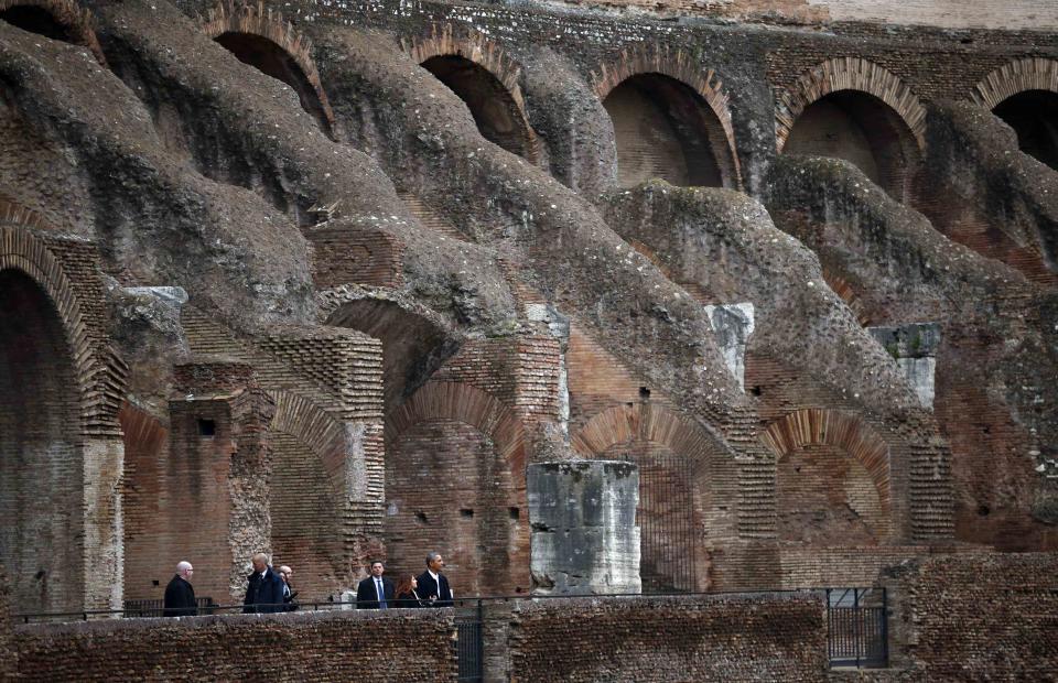 President Obama tours the Colosseum in Rome