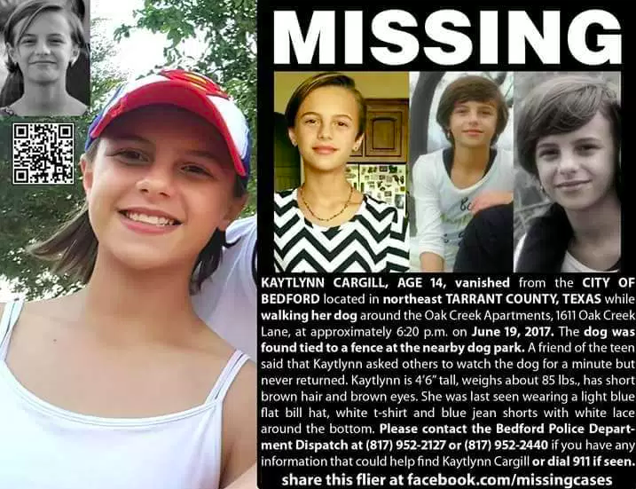 The missing poster from when the 14-year-old disappeared.