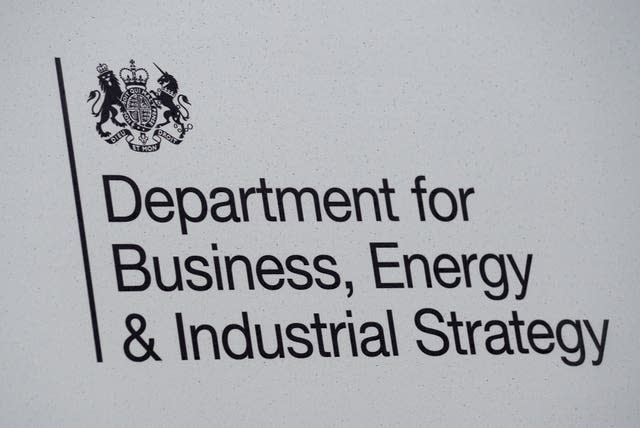 Signage for the Department of Business, Energy & Industrial Strategy in Westminster, London (Kirsty O'Connor/PA)