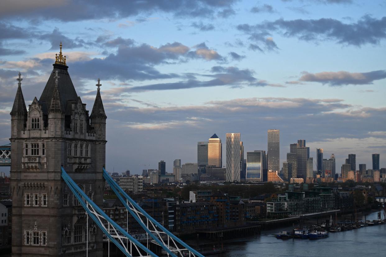 Canary Wharf viewed from Tower Bridge